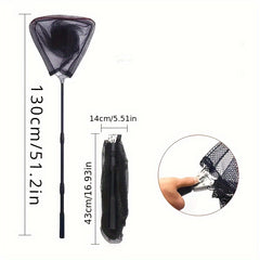 Portable Foldable Fishing Net with Telescopic Pole Handle