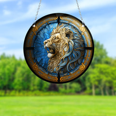 Roaring Lion Round Window Sun Catcher Acrylic Ornament