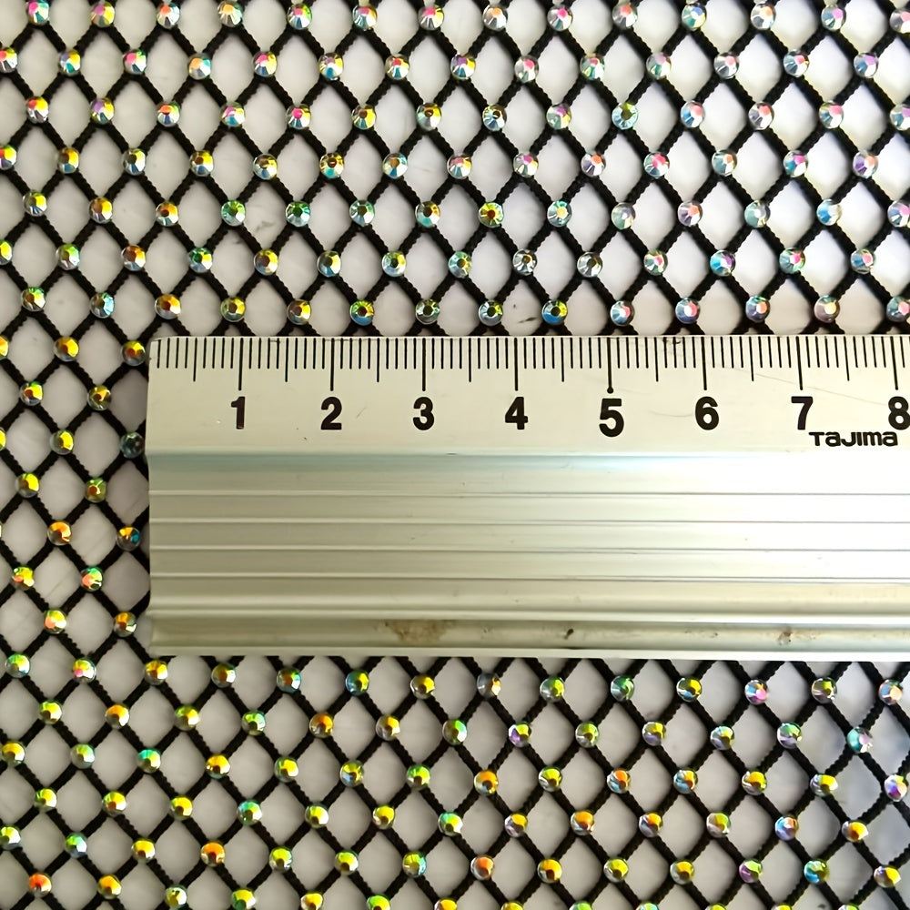 SS10 Crystal AB Rhinestones Mesh Fabric Strass For Dresses 30X30cm