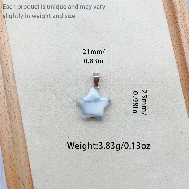 Natural Crystal Star Pendant Healing Gemstone Men