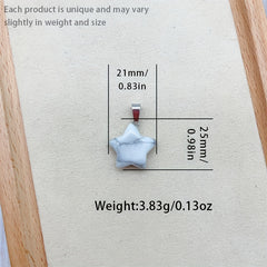Natural Crystal Star Pendant Healing Gemstone Men
