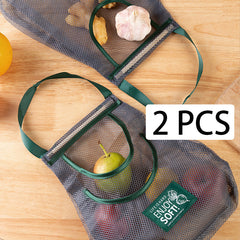 Large Capacity Double Layer Hanging Mesh Storage Bag Reusable Bags