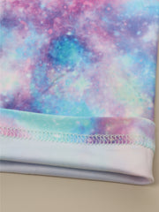 Toddler Girls Tie Dye Starry Sky Graphic Biker Shorts