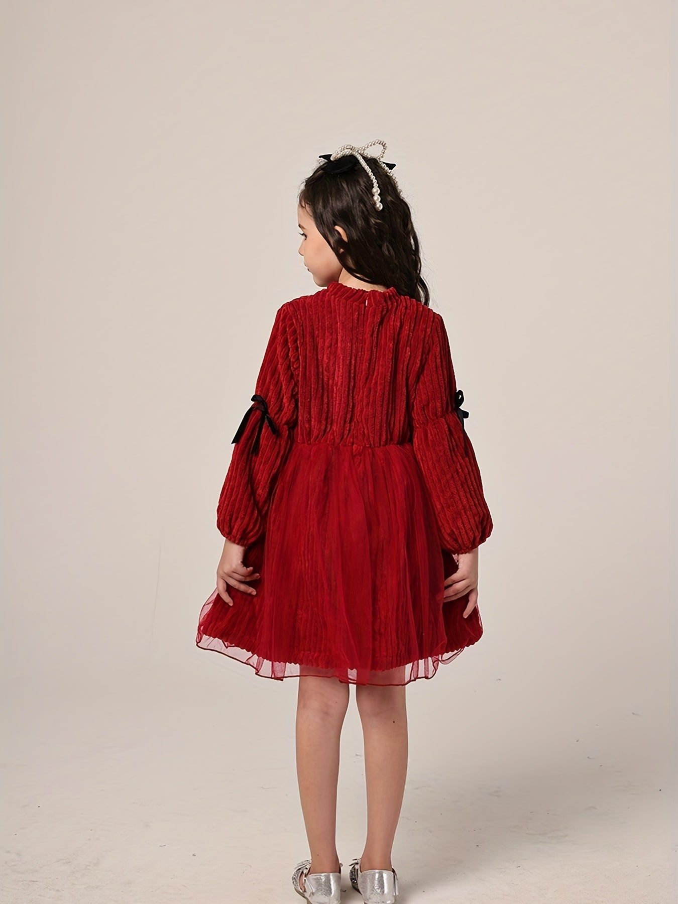 Vintage Style Velvet Long Sleeve Tutu Dress