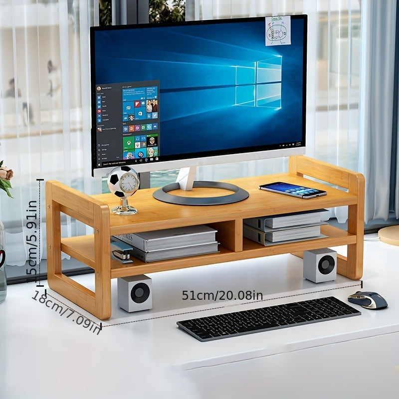 Nanzhu Wood Desktop Display Storage Shelf for Office