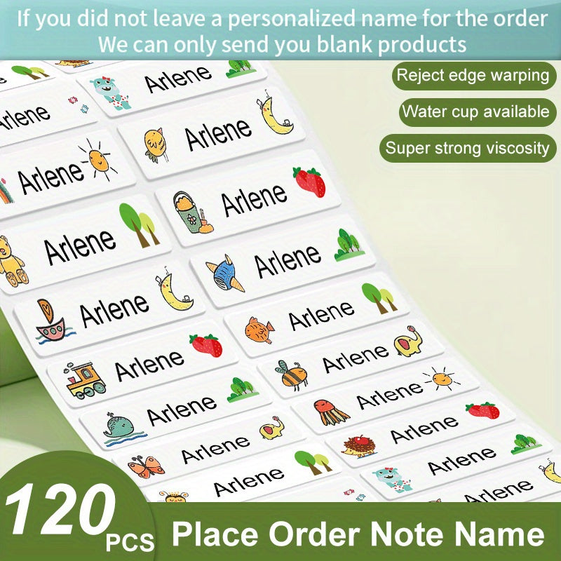 Custom Waterproof Name Stickers for Students