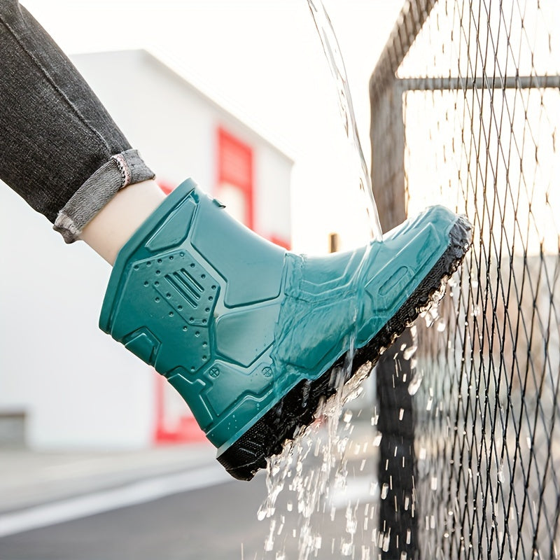 Men's Mid Top Rain Boots Outdoor Galoshes