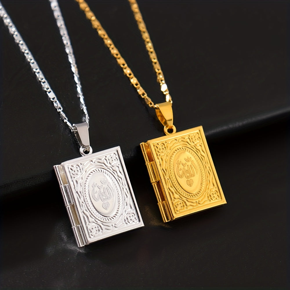 Men's Photo Box Pendant Necklace Casual Jewelry Plated