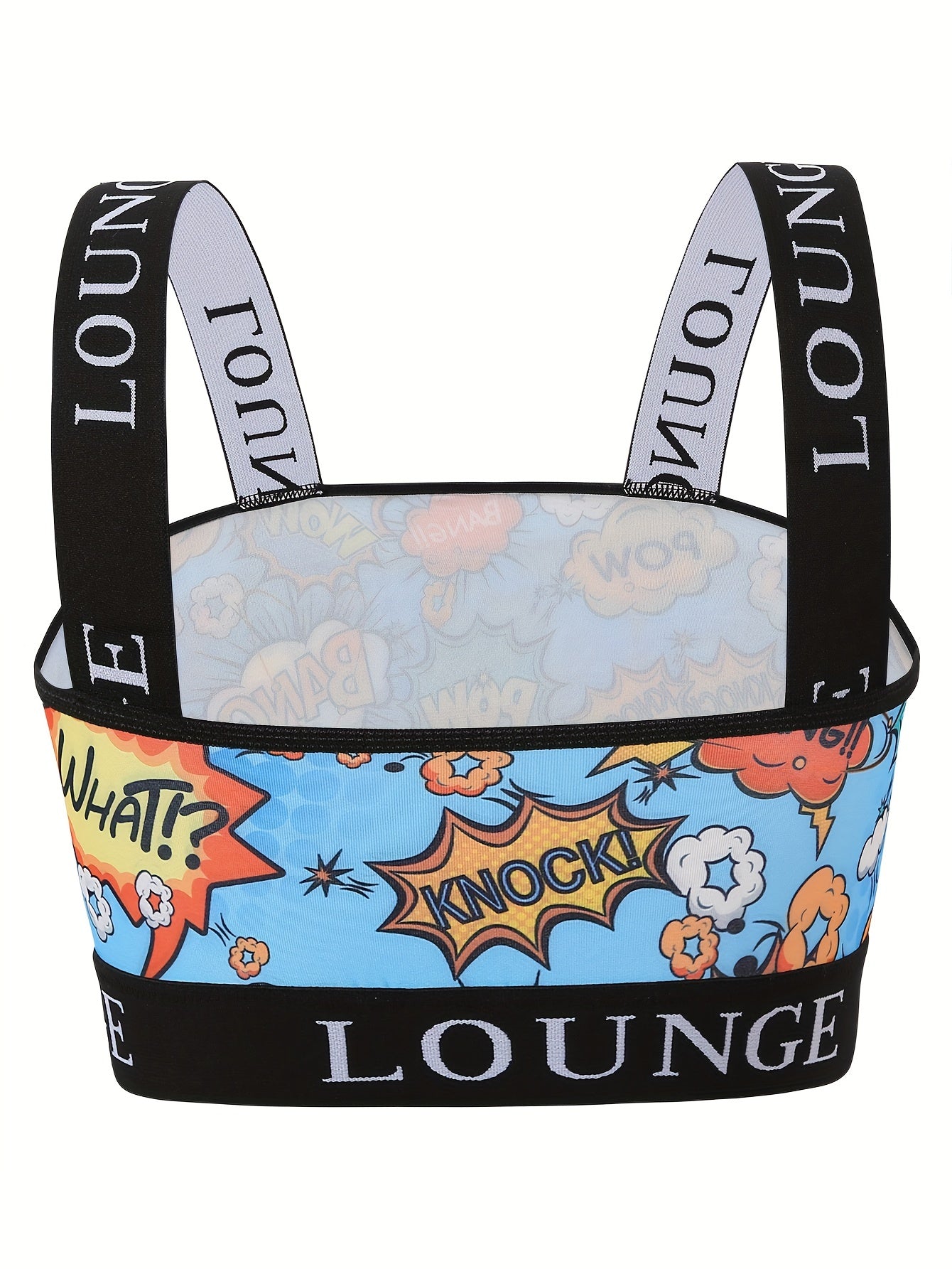  Y2K Bra Women's Plus Pop Art Print Stretch Bralette