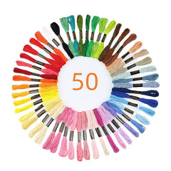 50pcs Embroidery Floss Kit 8 7yard Cross Stitch Thread for Crafts