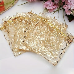 Stylish Organza Drawstring Bags for Jewelry Party Festive Cosmetics and Candy