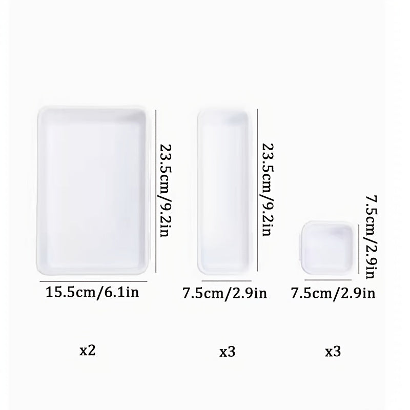 Desk Drawer Organizer Set of 8 - Office Bathroom Kitchen Makeup