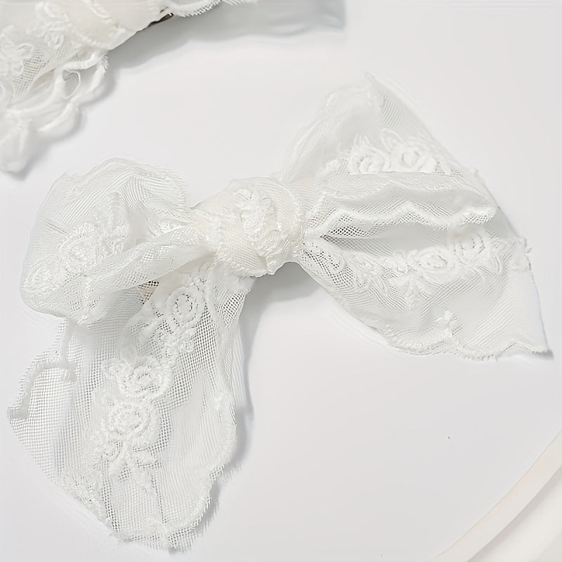 2pcs Lace Bow Hair Clip Women's Summer Side Clip Pair Clips