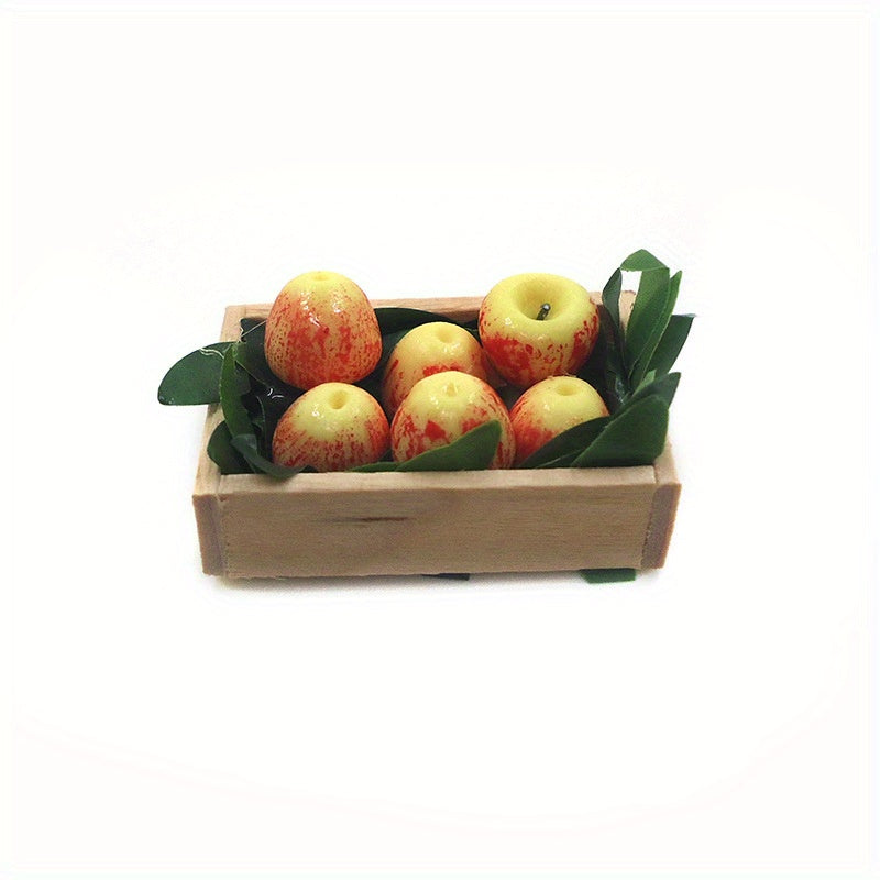 1:12 Scale Mini Apples Realistic Fruit Decor for Dollhouse Models - Red & Yellow