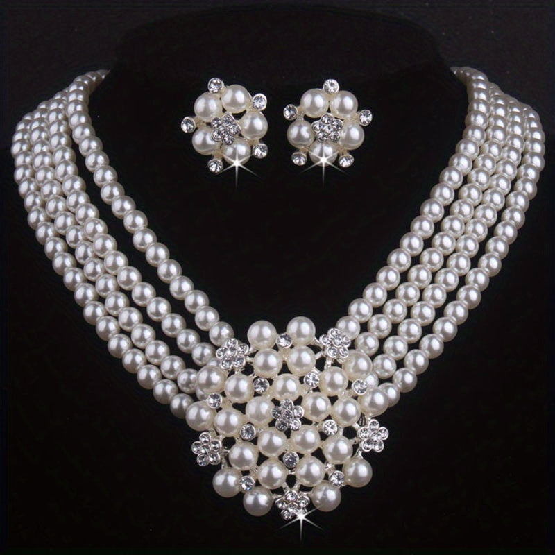 Bridal Jewelry Set Necklace & Earrings for Weddings Christmas