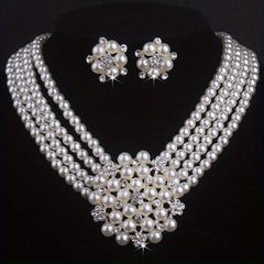 Bridal Jewelry Set Necklace & Earrings for Weddings Christmas