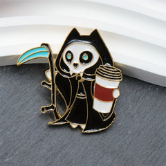 Cartoon Grim Reaper Brooch for Men Backpack Collar Jewelry