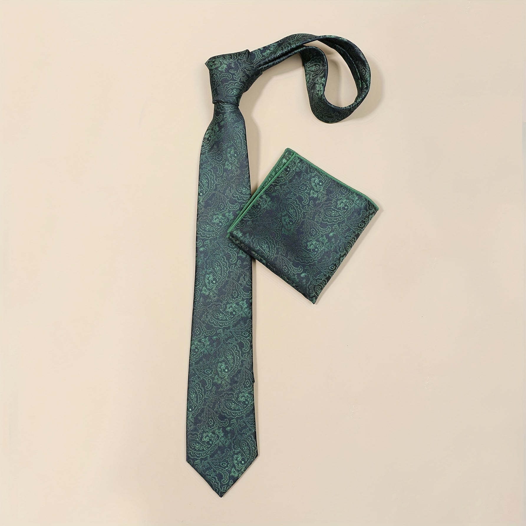 Cashew Collar Neck Tie Scarf Set Business Banquet Matching Men