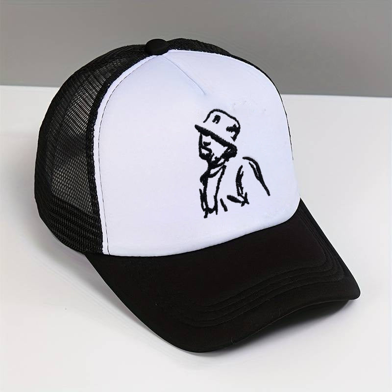 Embroidered Cartoon Character Baseball Cap Adjustable Sunscreen Hat