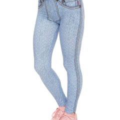 Jeans Print Skinny Stretchy Leggings High Waist Yoga Leggings