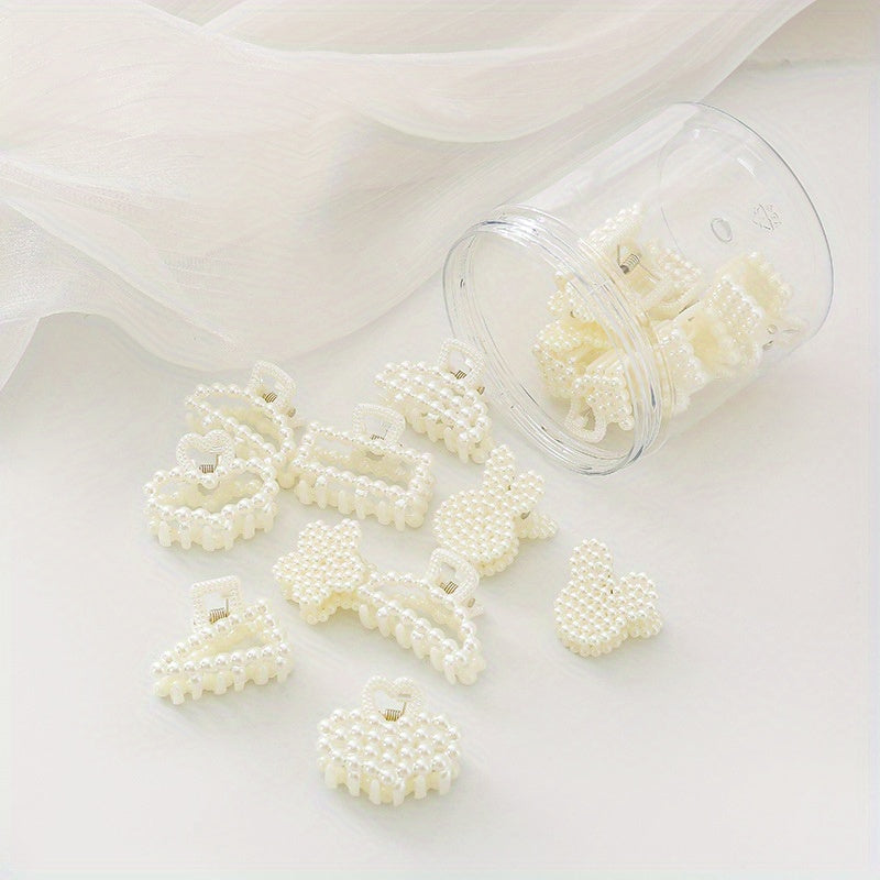 16 PCS Faux Pearl Hair Claw Head Jewelry Hair Accessories For Women
