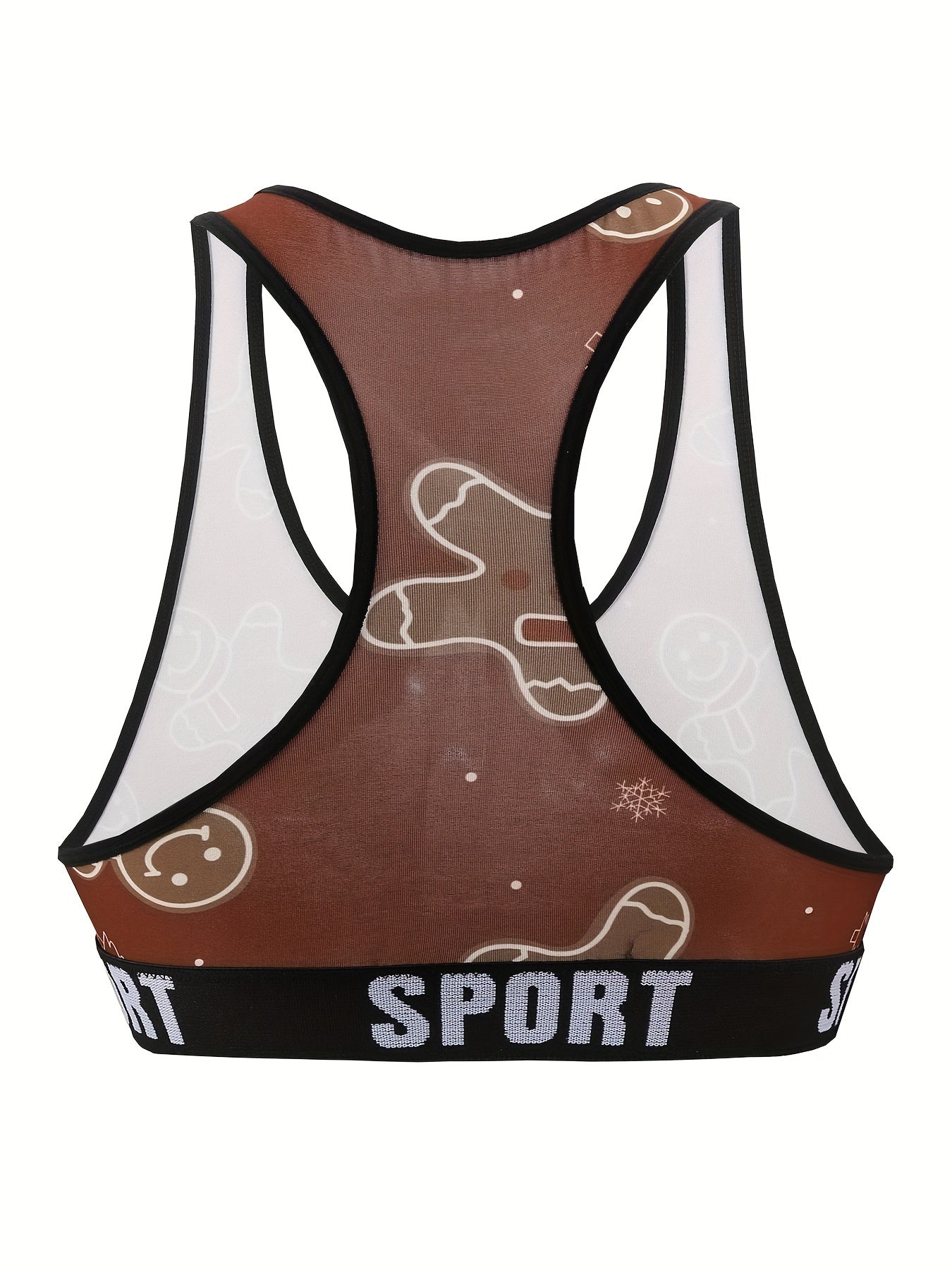  Christmas Bra Women's Plus Cartoon Print Racer Back Bralet