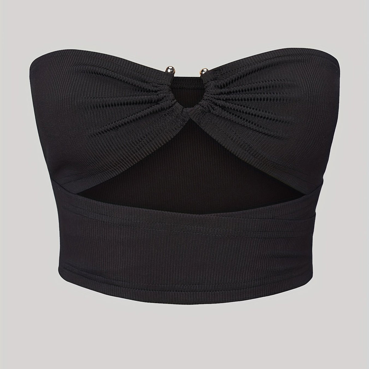 Ruched Cut Out Tube Top Off Shoulder Ring Summer Tube Top