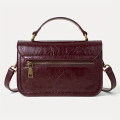 Vintage Textured Crossbody Shoulder Bag with Detachable Strap