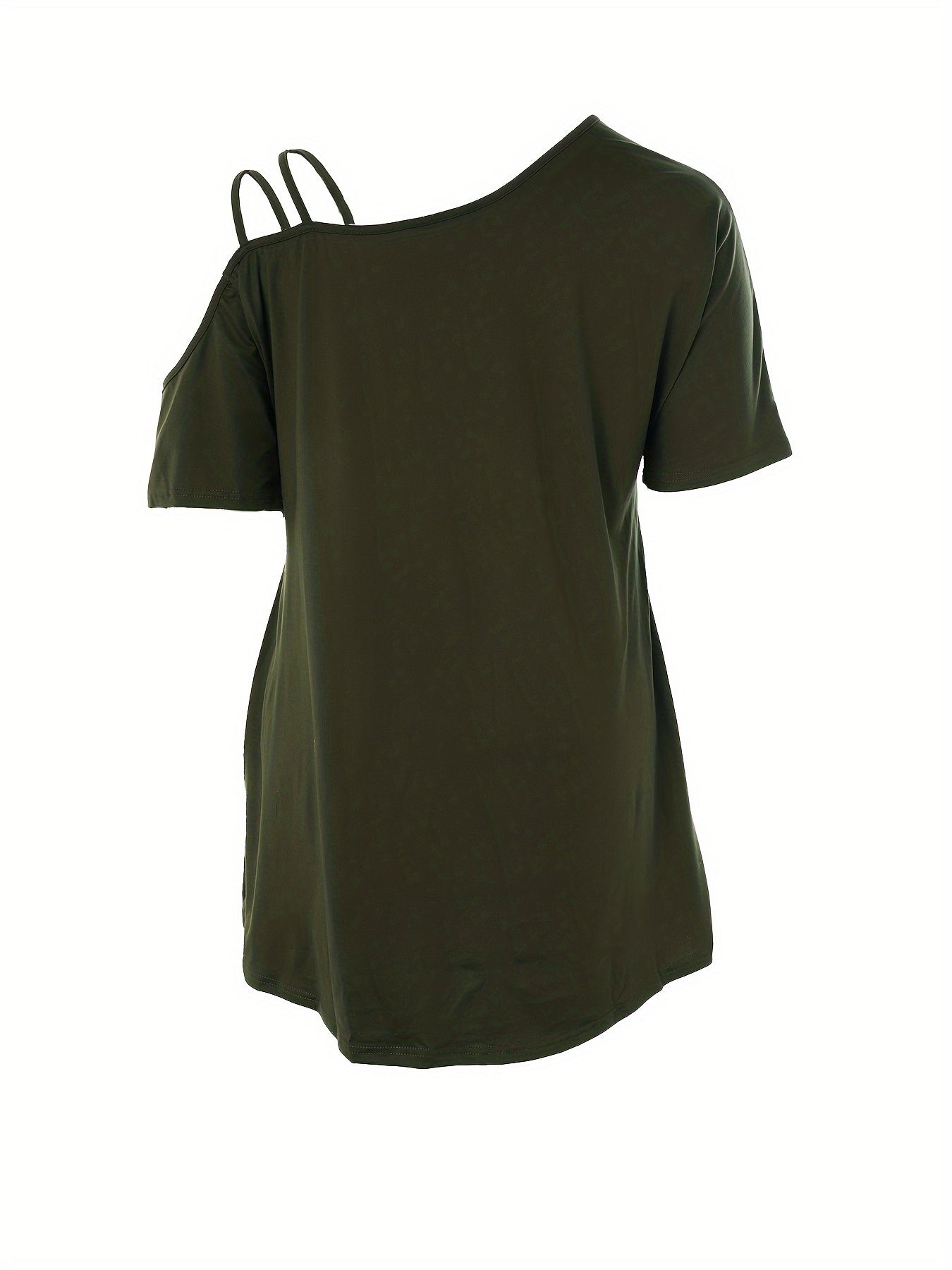  Slogan Print Cold Shoulder Loungewear Dress