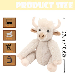 Highland Cattle Plush Toy with Movable Joints - Fluffy Stuffed Animal