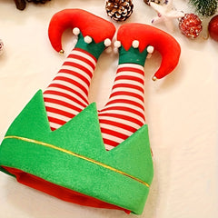 2pcs Funny Upside Down Elf & Clown Christmas Hats Halloween Cosplay Props