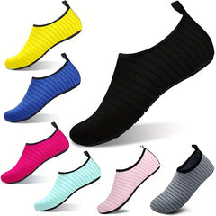 Quick Dry Slip On Elastic Barefoot Water Shoes Non Slip Lightweight Comfortable