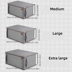 Large Storage Bag Houndstooth Zipper Organizer Blanket