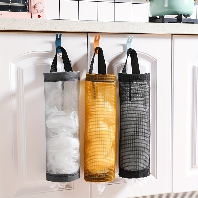1pc Hanging Plastic Bag Organizer for Kitchen, Bathroom & Office