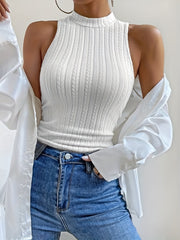Sleeveless Mock Neck Tank Top for Women