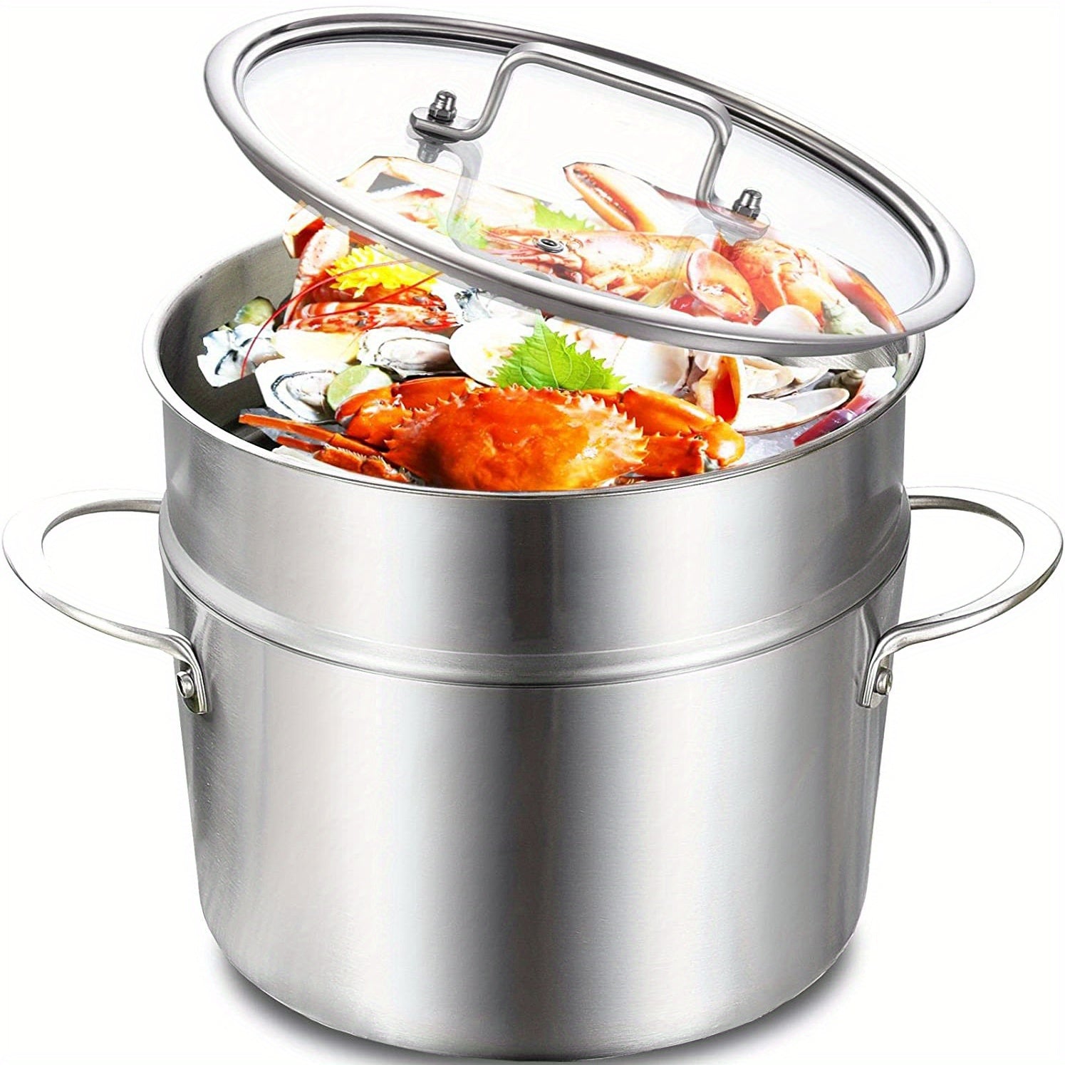 Stainless Steel Induction Pot Glass Lid 22cm 24cm