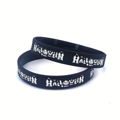 1 Pc Halloween Stretch Silicone Wristband Rubber Bracelet For Halloween Gift