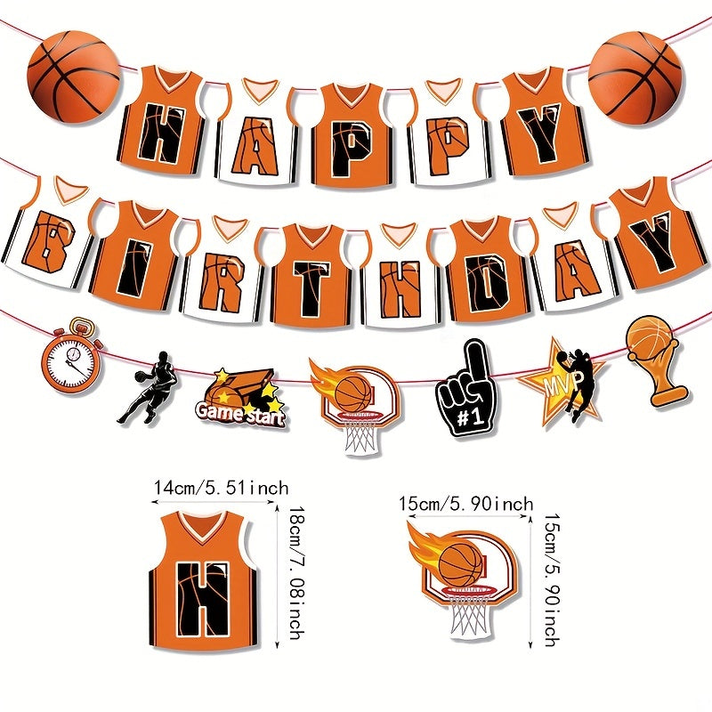 17pcs Basketball Themed Boy Kids Party Decorations Set