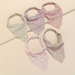 5pcs Floral Print Triangle Scarf Headband Elastic Turban Boho Bandana