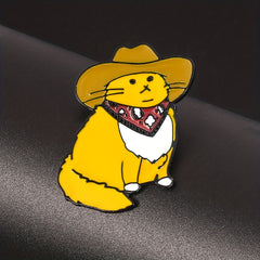 Creative Denim Cat Brooch for Men