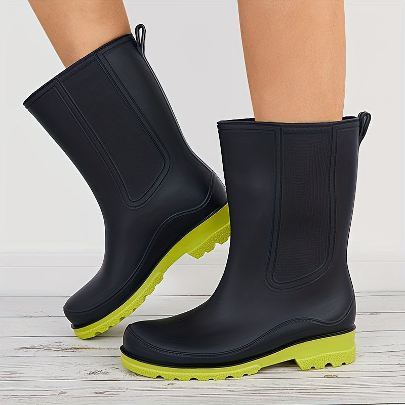 Women's Mid Rain Boots Waterproof Comfortable Non Slip
