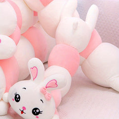 2pcs Long Plush Rabbit Pillow Stuffed Animals - Pastel Pink