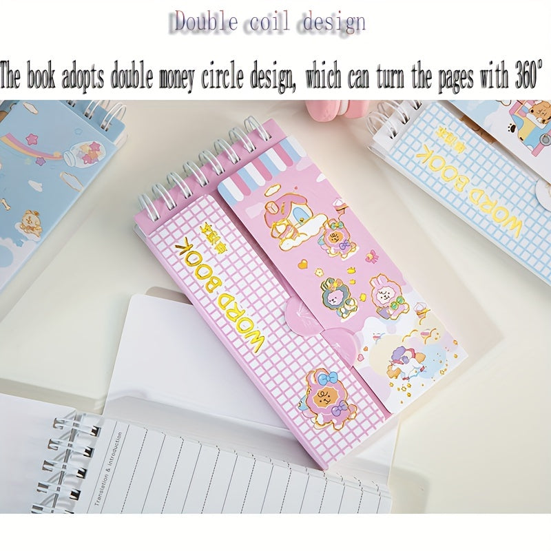 2pcs Portable English Word Book Memory Words Notepad Coil Record Book