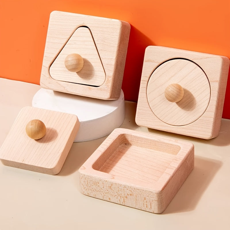 Colorful Wooden Geometric Puzzle Shape Recognition & Math Learning Toy