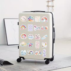 51pcs Cartoon Rainbow Star Vinyl Stickers for Water Bottles Laptops