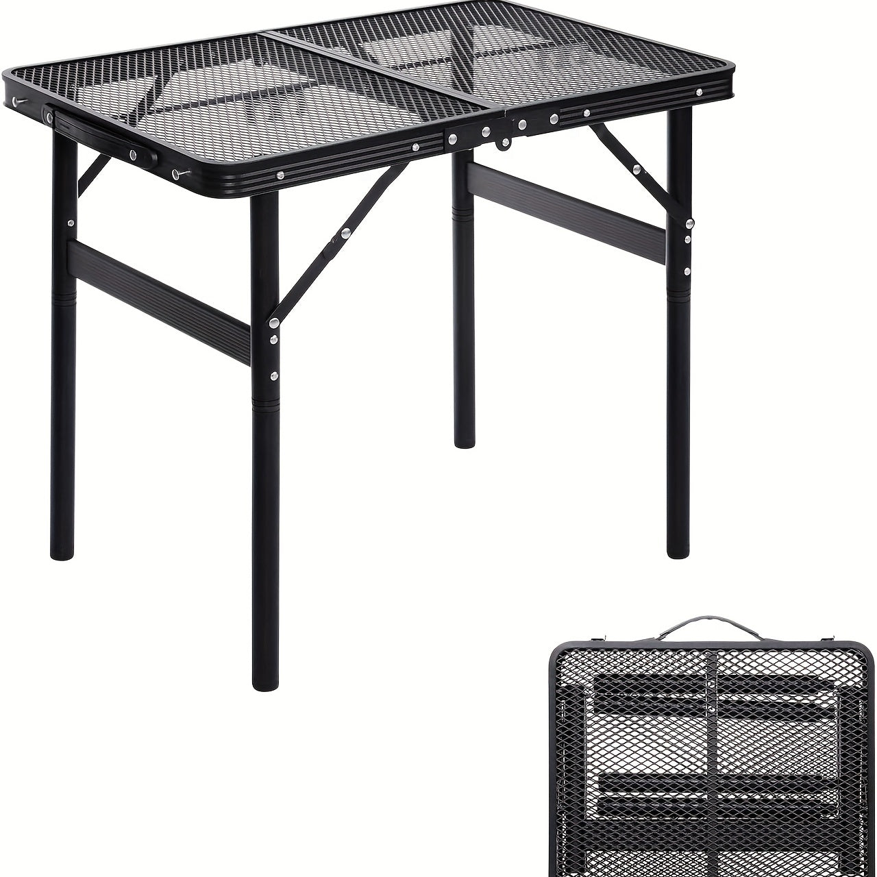 Portable Folding Table Adjustable Height for Indoor Outdoor Travel BBQ Beach
