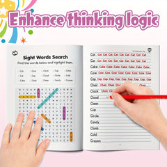 Interactive Word Puzzle Book for Kids Ages 6-12 Animals Food Family
