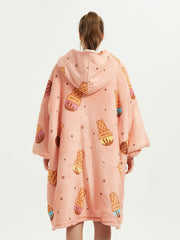  Ice Cream Print Fleece Nightgown