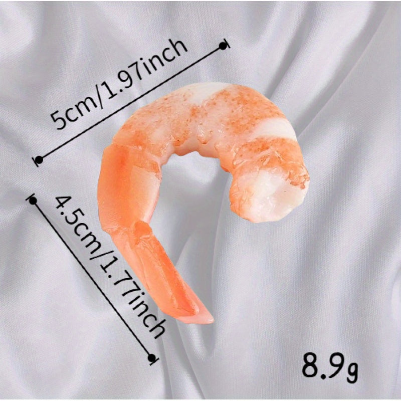 5pcs Realistic Shrimp Tail Models Orange & Beige Glossy Decor