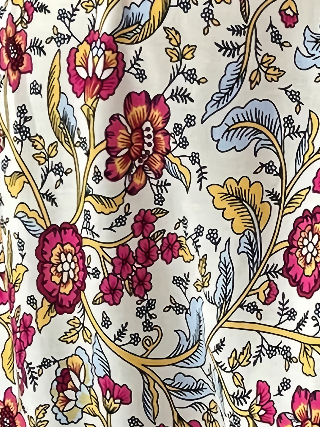  Boho Blouse Women's Plus Colorblock Floral Print